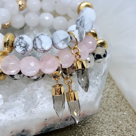 Smoky Topaz & Natural Stone Bracelet - Picture 6 of 8